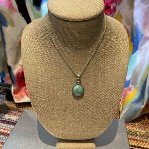 Lucky Brand Reversible Blue Stone Pendant Necklace